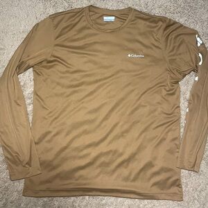 Columbia Long Sleeve T-Shirt Mens Large Brown Crew Neck Pullover Casual Classic